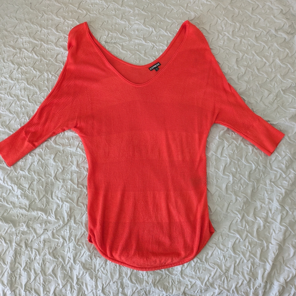 Express Vibrant Coral Top Size Small